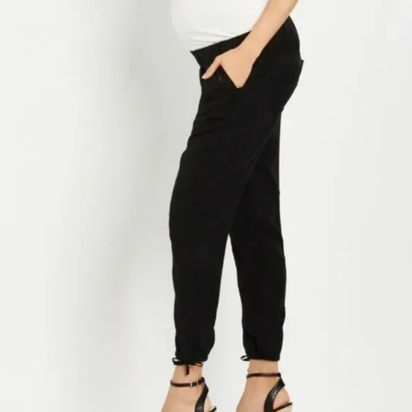 Jessica Simpson Black Tencel Maternity Crop Pants Size Large - Picture 1 of 12